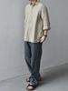 SHIPS any Men's Machine Washable Cotton/Linen 3/4 Sleeve Striped Skipper Pullover Shirt, Beige, Size 711300005, Size S