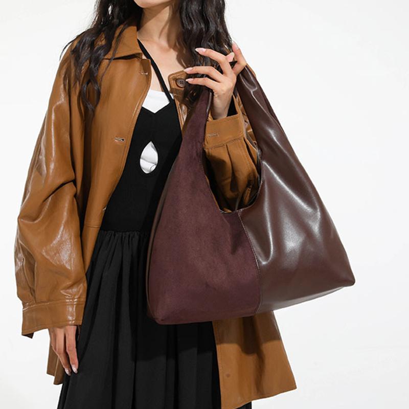 Autumn Vintage Shoulder Bags Large Capacity Patchowrk Commuting Dumling Bags Luxury Women Tote Bags Ladies Fashion Handbags