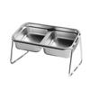 Cat Bowl Cat Food Bowl Stainless Steel Double Bowl Anti-Tip Pet Bowl Cat Eating Bowl Drinking Bowl Grain Bowl Dog Bowl