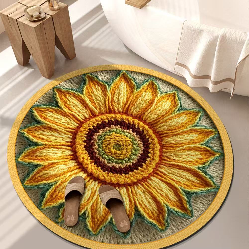 3D Floral Carpet Living Room Bedroom Floor Mat Easy To Wash and Maintain Anti Slip and Beautiful Floor Mat