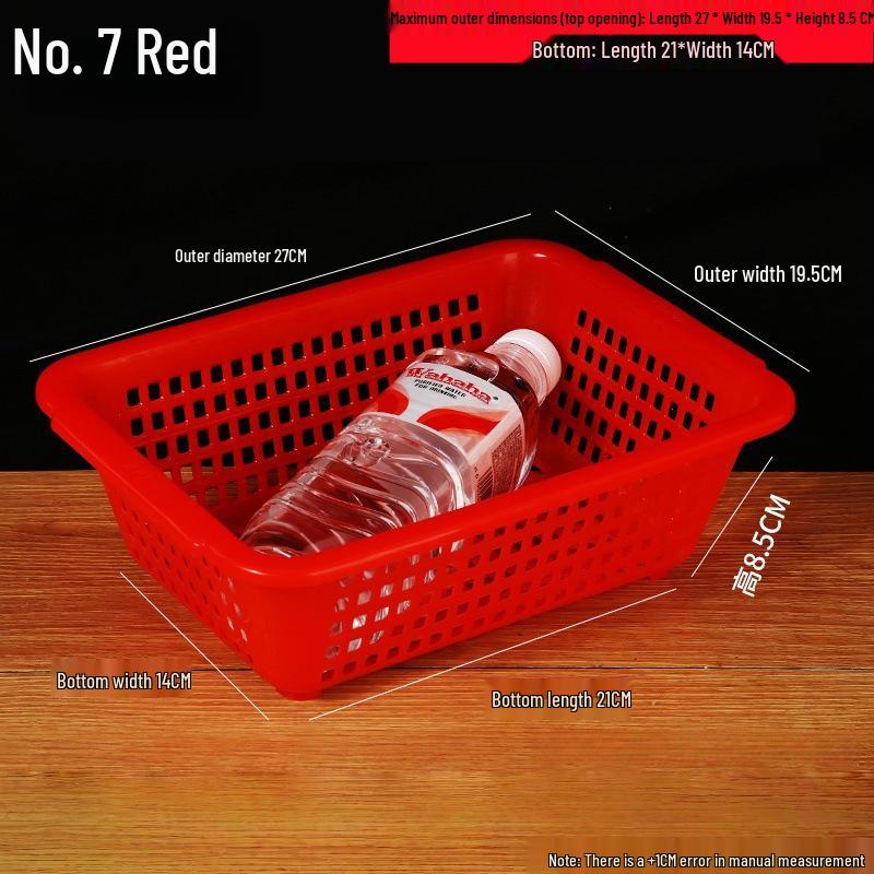 Large White Plastic Rectangular Kitchen Basket for Draining, Washing, and Storage