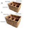 Water Hyacinth Handwoven Cutlery Organizer Rectangular Dinnerware Storage Basket  Bedroom