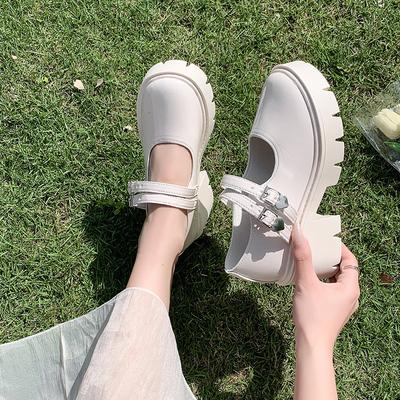 Sapatos Mary Jane Femininos Outono e Inverno 2025 Novos Bico Redondo Salto Plataforma Tira Única Sapatos Soltos Moda Versátil Salto Alto