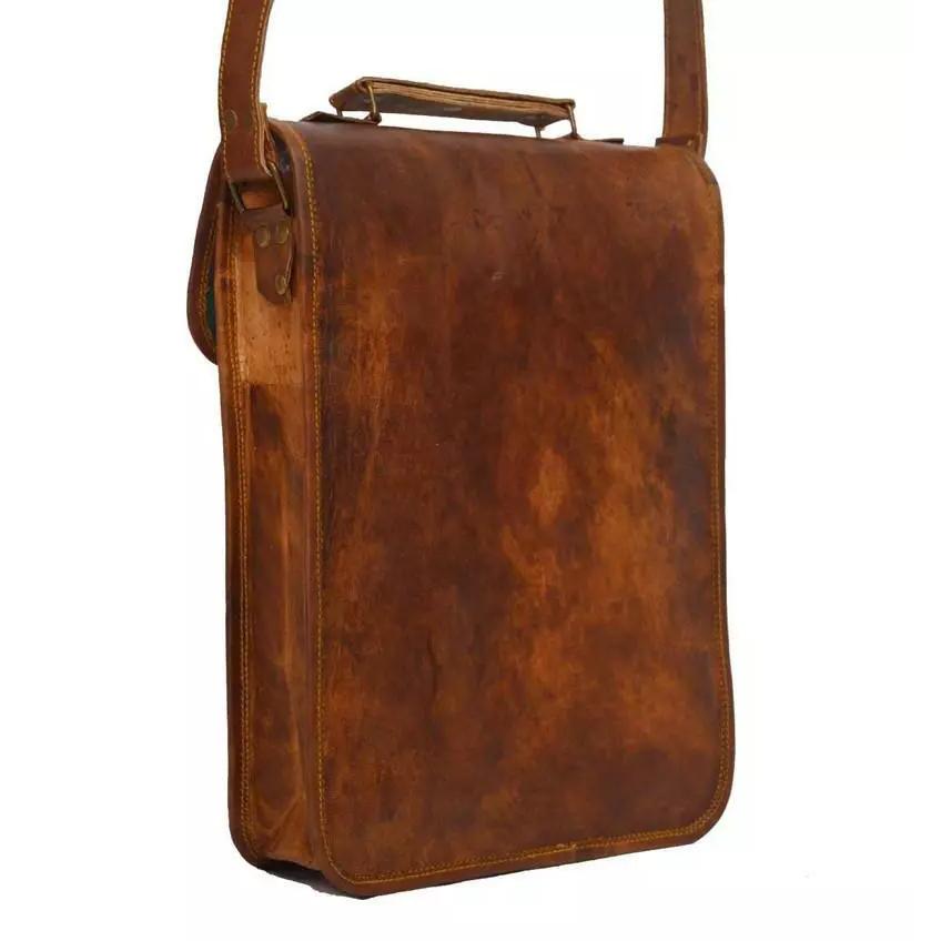 Real Leather Messenger Shoulder Laptop Handmade Brown Vintage Satchel Bag Retro