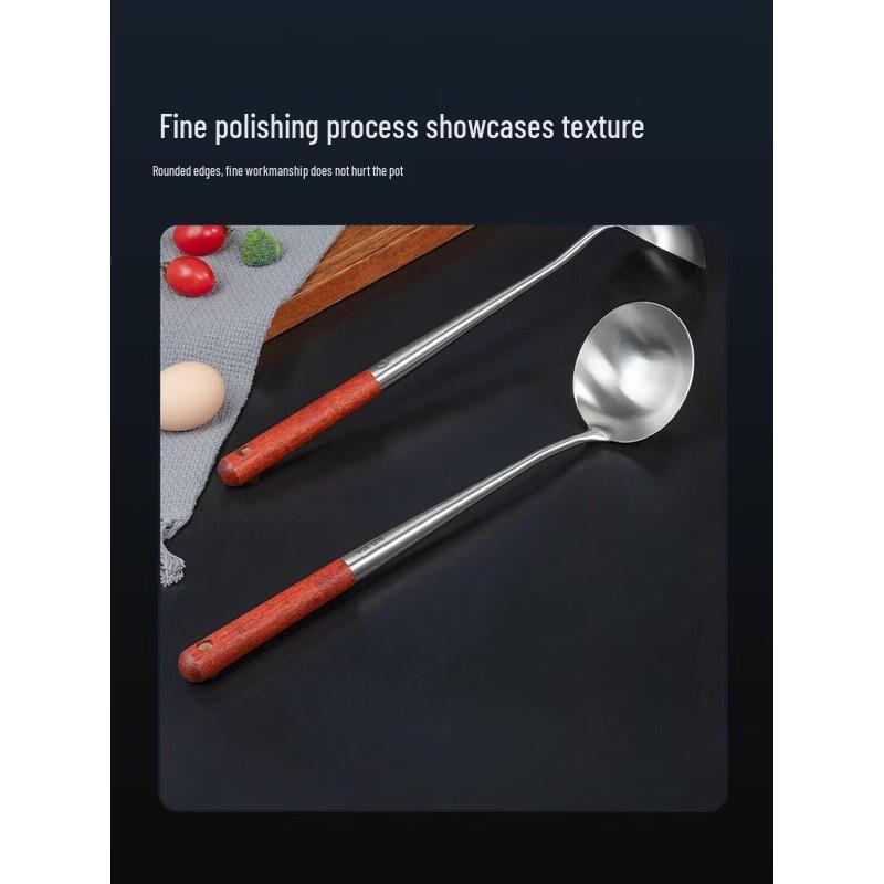Haolaibao 304 Stainless Steel Wooden Handle Cooking Ladle