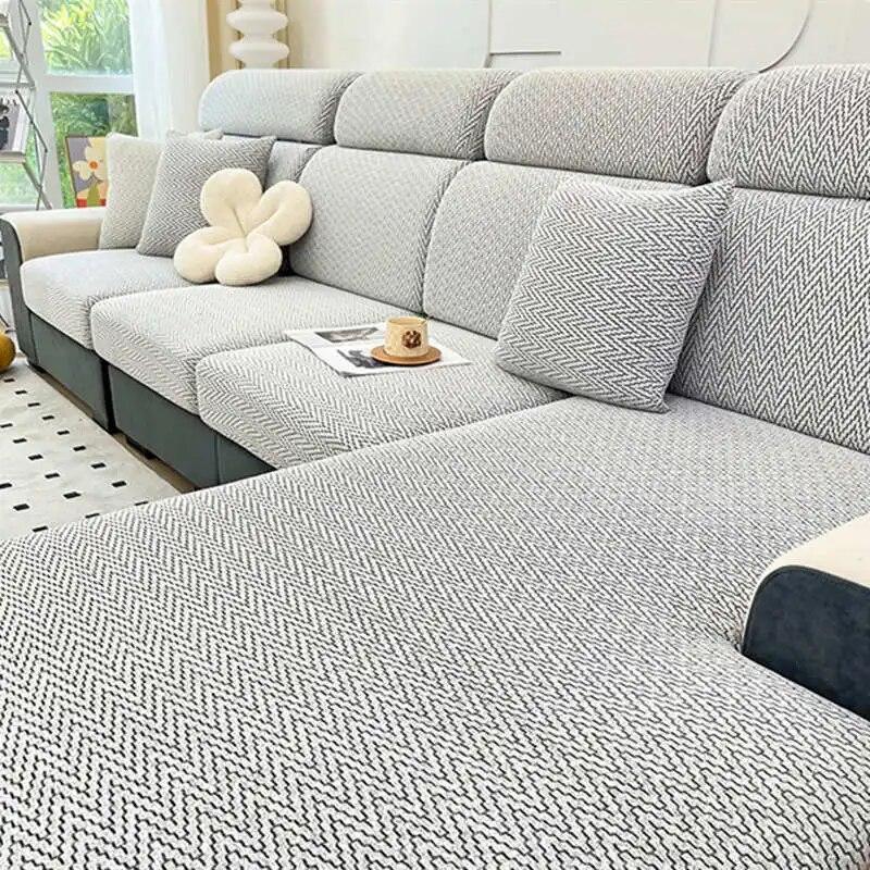 Lehký luxusní žinylkový matracový potah na pohovku Geometrické Měkké Elastické Potahy na Pohovku Lehátko Polštář na Pohovku Skluzový Potah