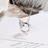 925 Sterling Silver Necklace Mobius Ring Diamond Pendant Women's Fashion Simple Birthday Party Wedding Anniversary Jewelry Gift