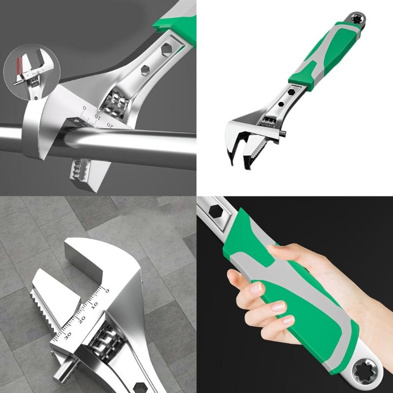 Adjustable Wrench Multifunctional Double Purpose Adjustable Wrench 8/10/12Inch Household Open Bathroom Pipe Adjustable