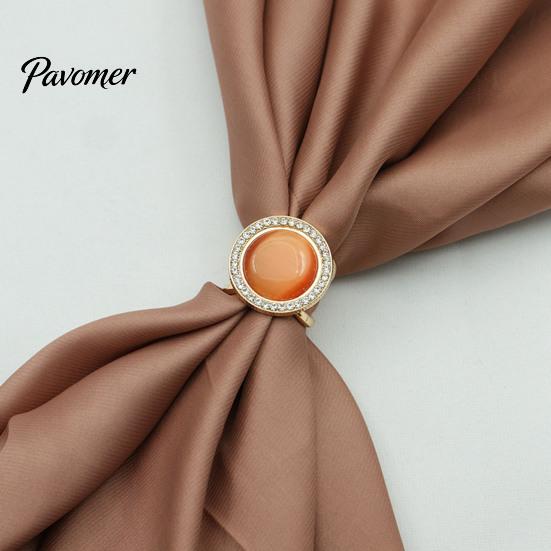 Gold Plated Scarf Holder Cat Eye Stone Silk Button, Vintage Style Alloy Light Luxury Button Buckle, Decorative Anti-slip Clip for Women Coats