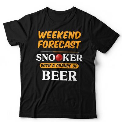 Snooker T Shirt Weekend Forecast Unisex Pool 8 Ball Beer Pub Fathers Day Funny