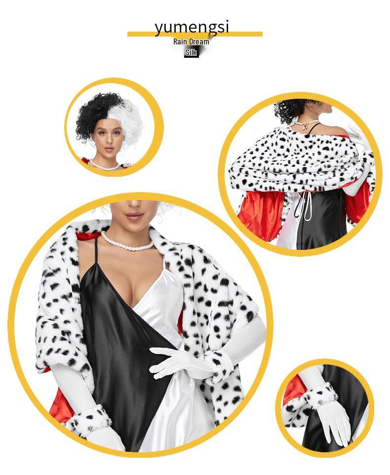 2021 Cruella 101 Dalmatians Evening Gown: Halloween Costume & Stage Performance Outfit