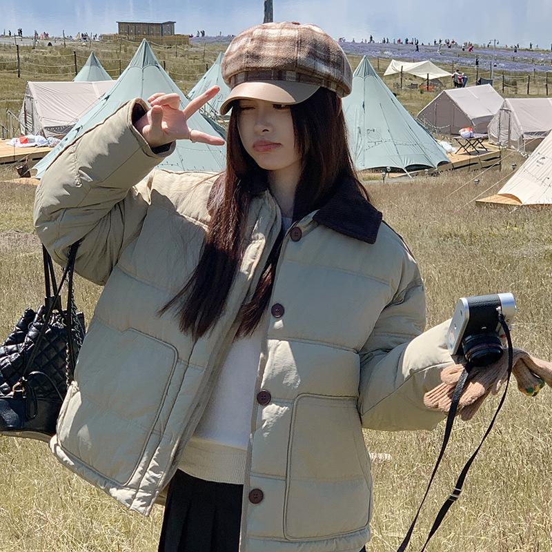 

Новая женская зимняя короткая свободная куртка с хлопковой подкладкой в корейском стиле, легкое пальто, короткая куртка с хлопковой подкладкой в западном стиле, повседневная куртка с хлопковой подкладкой. XL