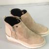 Women Wedge Snow Boots Fashion Autumn Winter Zipper Warm Plush Solid Platforms Korean Casual Short Ankle Boots Cotten Shoes