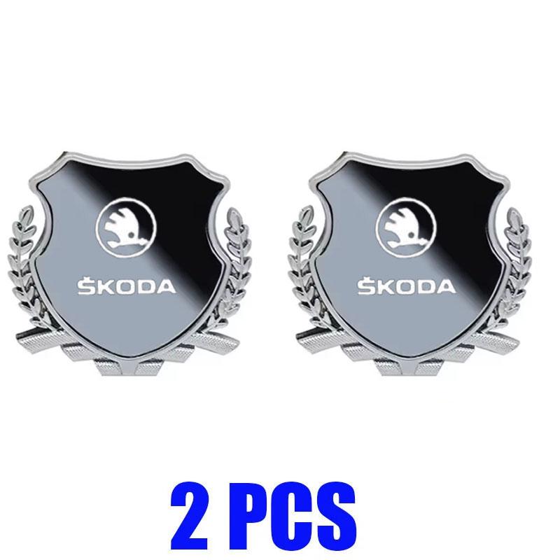 ABCDGF1 Alloy Car Fender Emblem Laser Logo Window Badge for Skoda Kodiaq Karoq Superb Fabia Kamiq Octavia Citigo Yeti Rapid Scala Vision