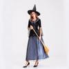 Halloween Masquerade Party Party Lace Mesh Blue Black Dress Witch Costume