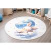 Cute Forest Animals Round Carpet Fox Rabbit Nursery Rug Kids Playroom Floor Mat Bedroom Living Room Washable Baby Activity Mat