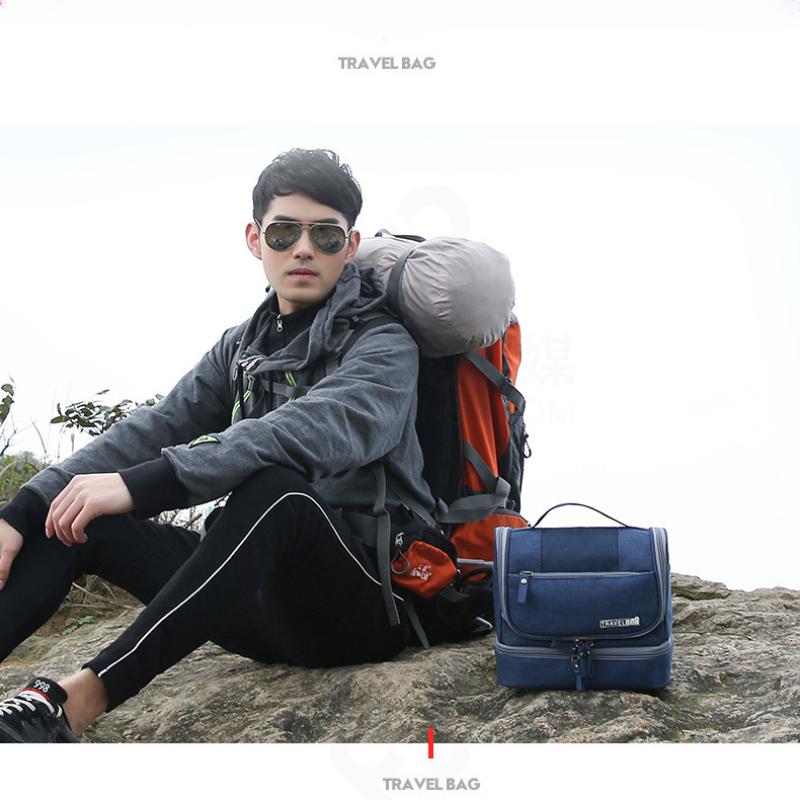 600D Oxford wasserdichte Kosmetiktasche für Frauen, tragbare Haken-Trocken-Nass-Trennung, Wasch-Aufbewahrungstasche, doppellagig, Outdoor-Männer, Reise-Organizer, Make-up-Tasche