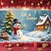 Let It Snow Banner Pine Tree Pattern Snow Scene Banner Christmas Banner Snowman Theme For Snowy Themed Event Photo Backdrop