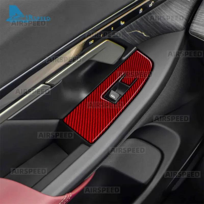 Real Carbon Fiber  Car Window Switch Panel Sticker LHD RHD Trim For BMW 5 Series i5 G60 G61 G68 2024 2025