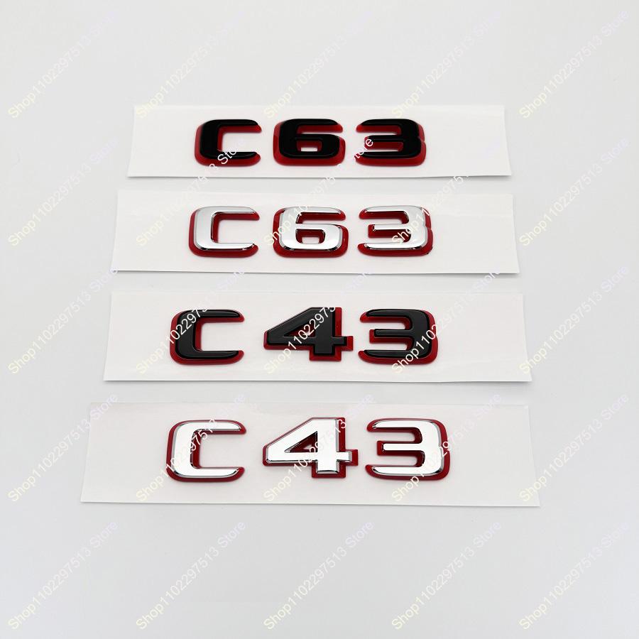 ABS 3D Car Trunk Bicolor letters Logo Badge Decals Sticker For C43 C63 C63S Emblem W204 W205 W206 Series