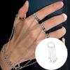 Punk Layered Chain Tassels Bracelet with Finger Rings Gothic Hand Harness Bohemianm Wrist Chain Hand Jewelry Halloween