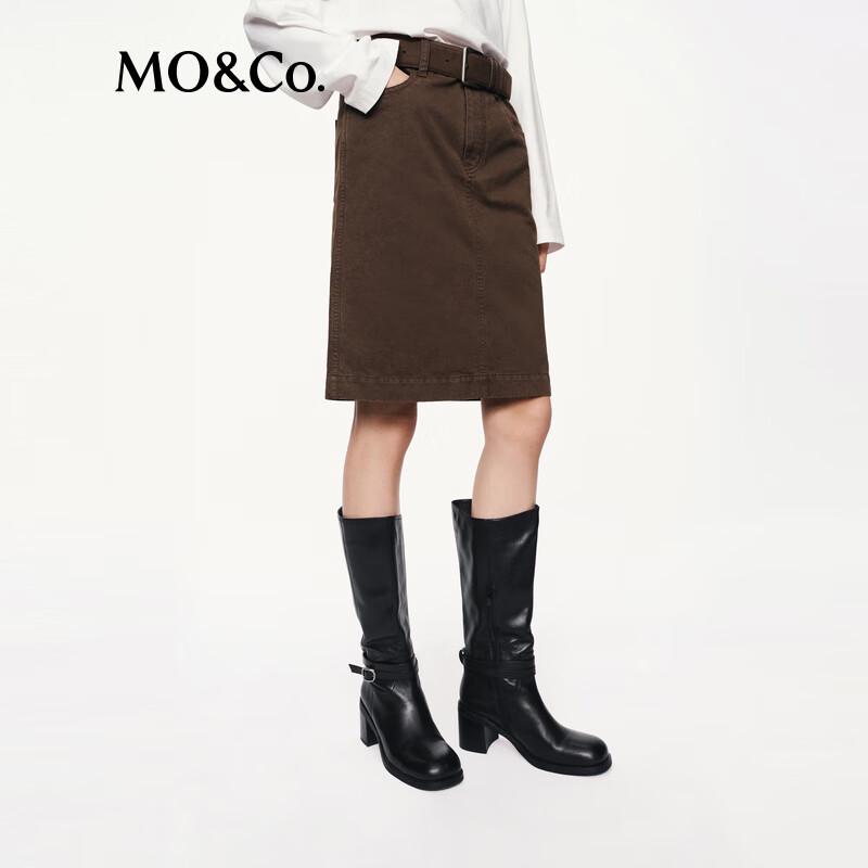 MO&Co. Women's High-Waist H-Line Midi Skirt