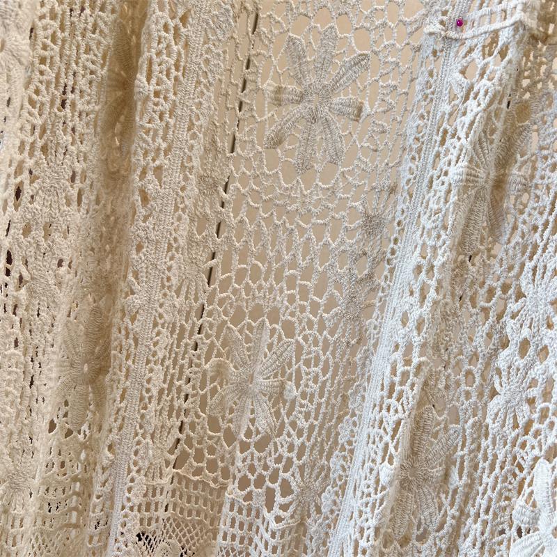 DIMANAF New Cardigan  Women Knitting Lace Long Vest Hollow Summer Style Basic Tops Tees Loose Clothing