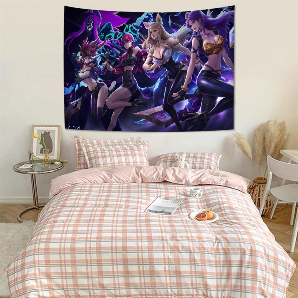 KDA Ahri Akali Kaisa Seraphine Hanging Bohemian Tapestry Cheap Hippie Bohemian Wall Tapestries Mandala Wall Hanging