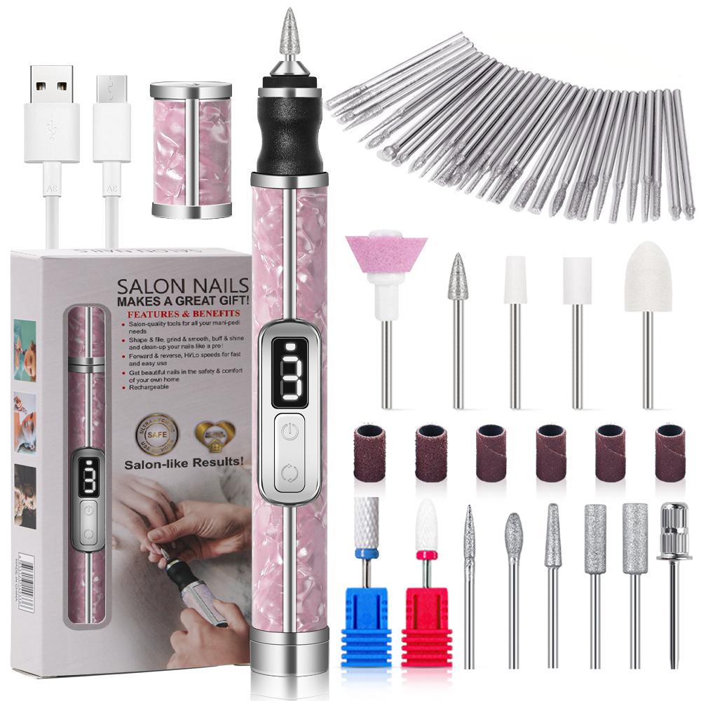 Electric Nail Drill Professional Nail Polishing Machine Multiple Gears Low Noise Nails Sander File Set For Manicure Salon Tools
