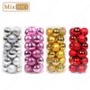 Christmas Tree Balls 3cm 24pcs Multicolor Ornaments Set Shatterproof Baubles Decoration for Xmas Tree Family Party Supplies
