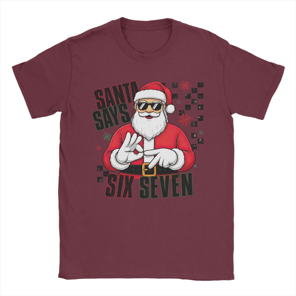 Fashion Dabbing Christmas Santa Says 67 T-Shirt Men Crewneck Cotton T Shirt Short Sleeve Tees Gift Idea Tops