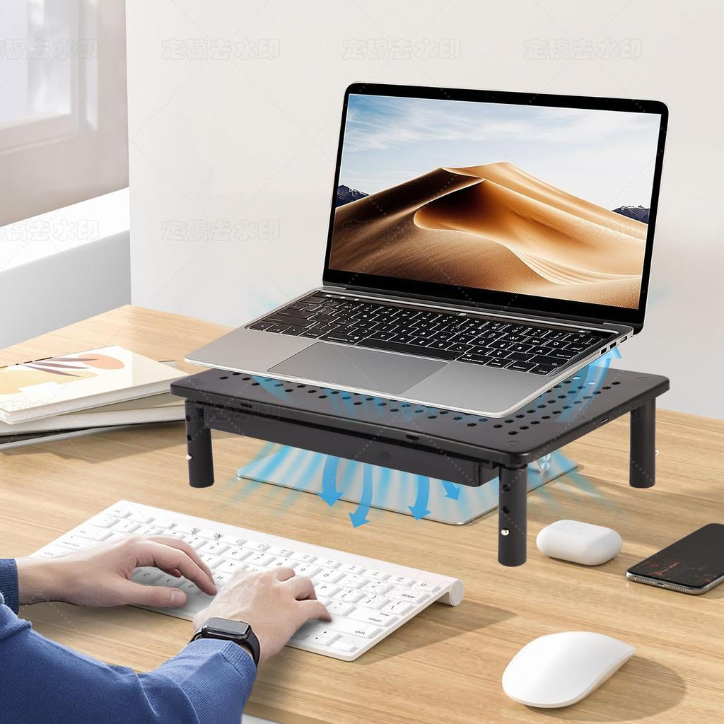 Display Height Monitor Stand with Three Adjustable Laptop Monitor Desk Keyboard Reduces Shoulder and Neck Desktop Monitor PC Stand Rack, Widths,