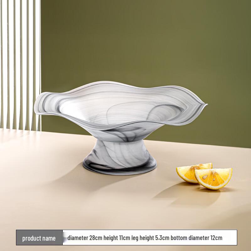 Flavinmci French Light Luxury High-Footed Glass Fruit Plate