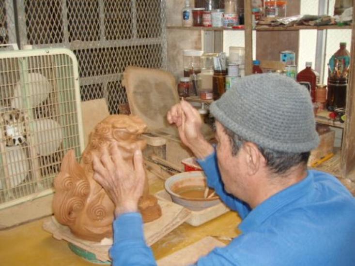 Extra Large Shisa White and Female Statues, High-Quality Finish, (Male Set)