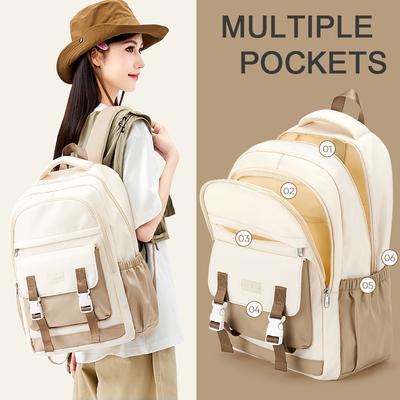 Sacs à dos pour étudiants, sac à dos de grande capacité pour femmes, sac d'école tendance pour ordinateur portable, sac à dos de voyage pour filles, sacs esthétiques
