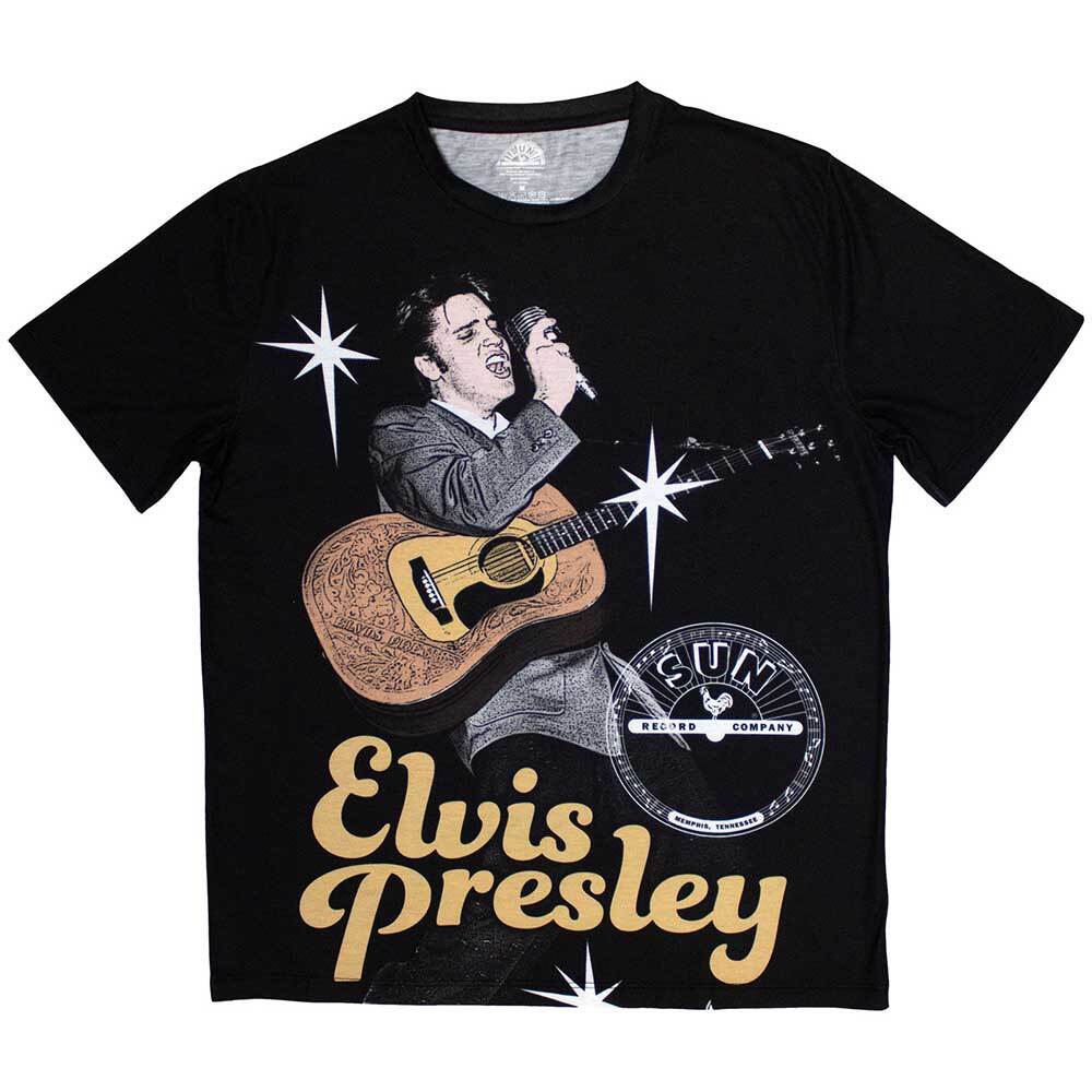 Elvis Presley Sun Records Elvis Mic Sublimation Official Merchandise T-Shirt M