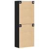 Wall Cabinet 2 Pcs Black Oak Effect 69.5 X 34 X 90 Cm