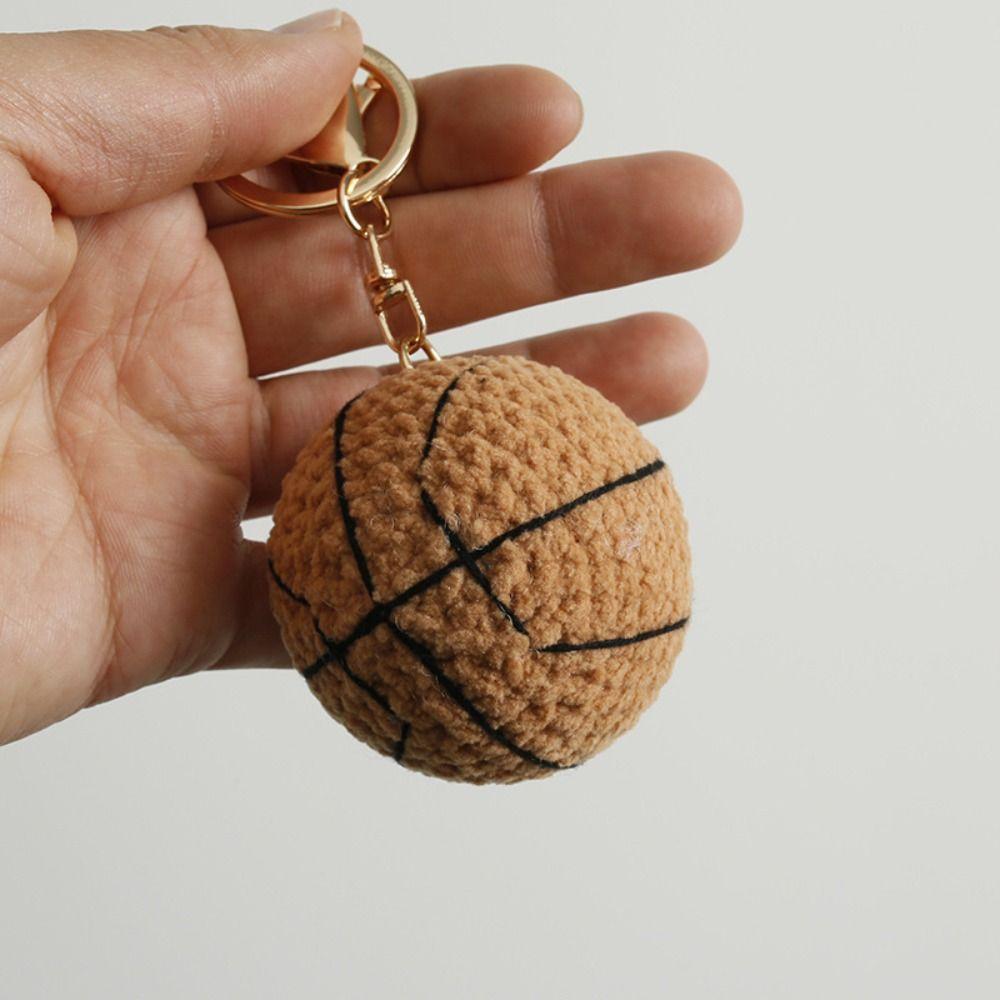 Billiards Rugby Crochet Soccer Keyrings Tennis Baseball Sport Ball Pendant Backpack