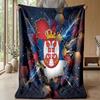 Coperta in Flanella Stampata Serbia Amica della Pelle Calda Decorativa Plaid per Divano Letto Interno Uso Quotidiano