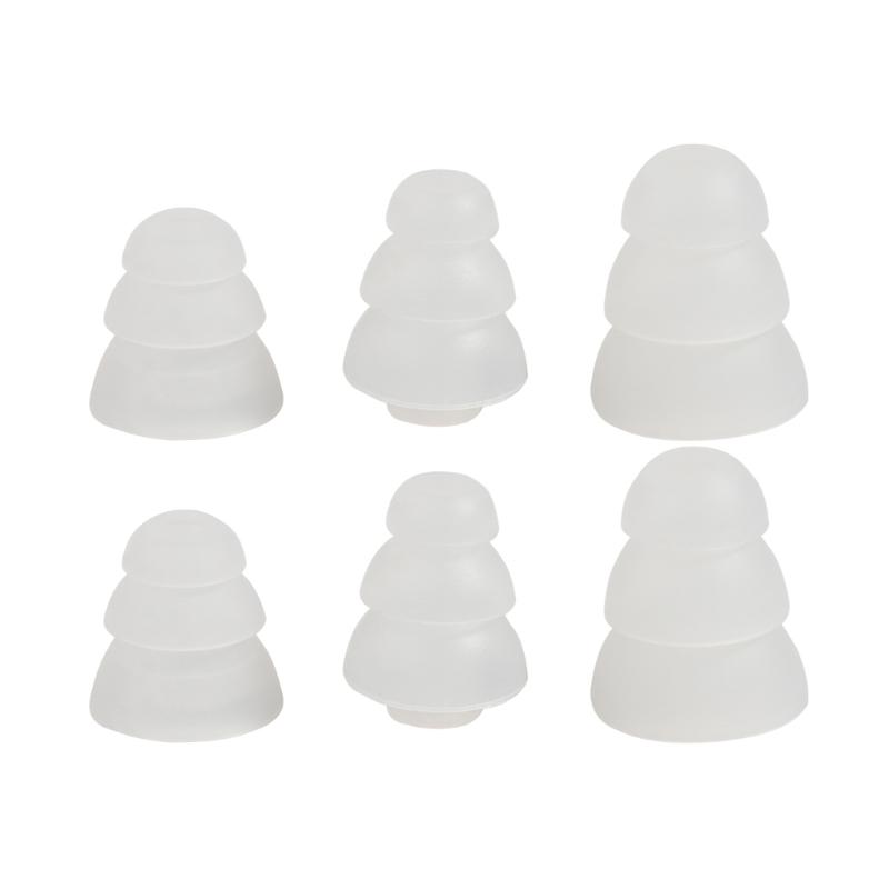 Triple Flange Ear Tips Earpads Replacement for in-Ear Headphones Inner Hole Approx 4.0mm