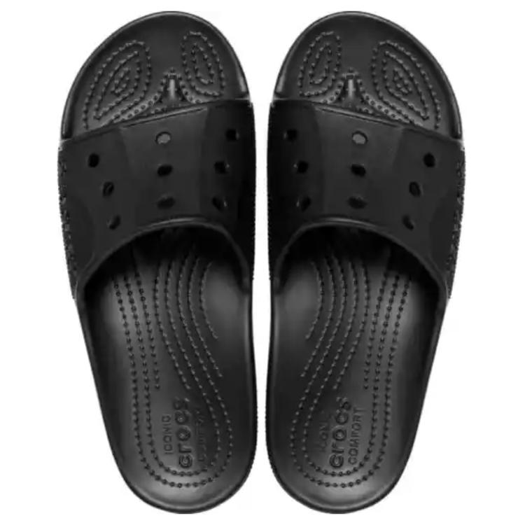 Crocs Baya 2 Comfortable Versatile Anti-Rubbing Slide Sandals Unisex Footwear Black 208215-001