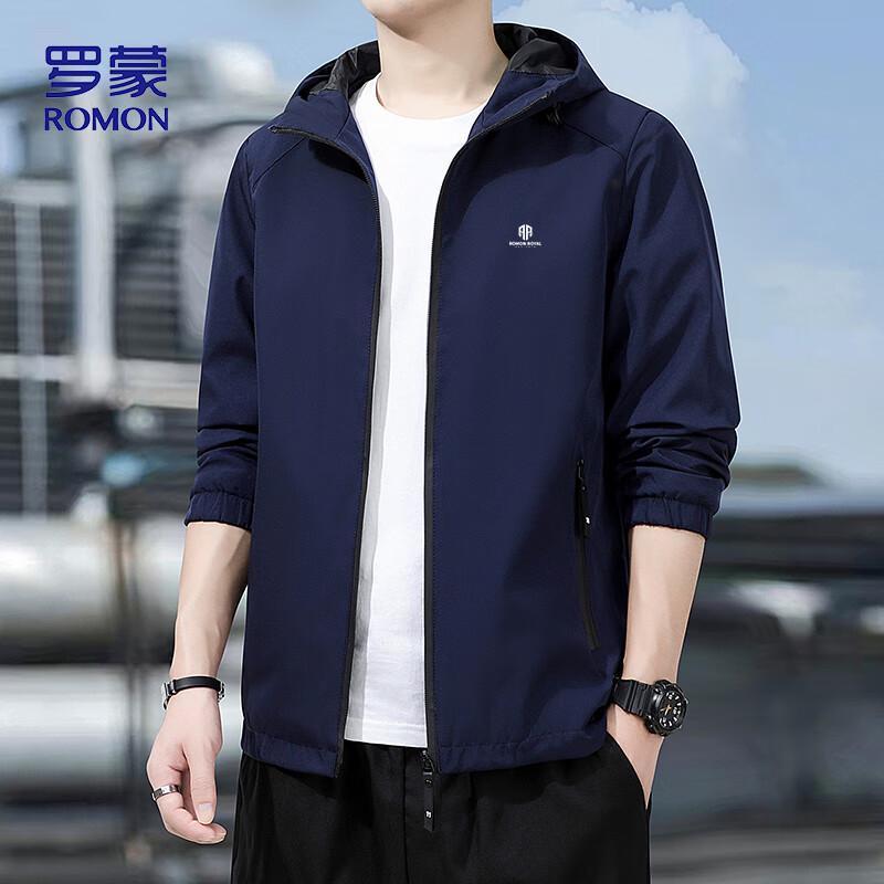 

ROMON Men s Business Casual Hooded Windproof Jacket 5XL