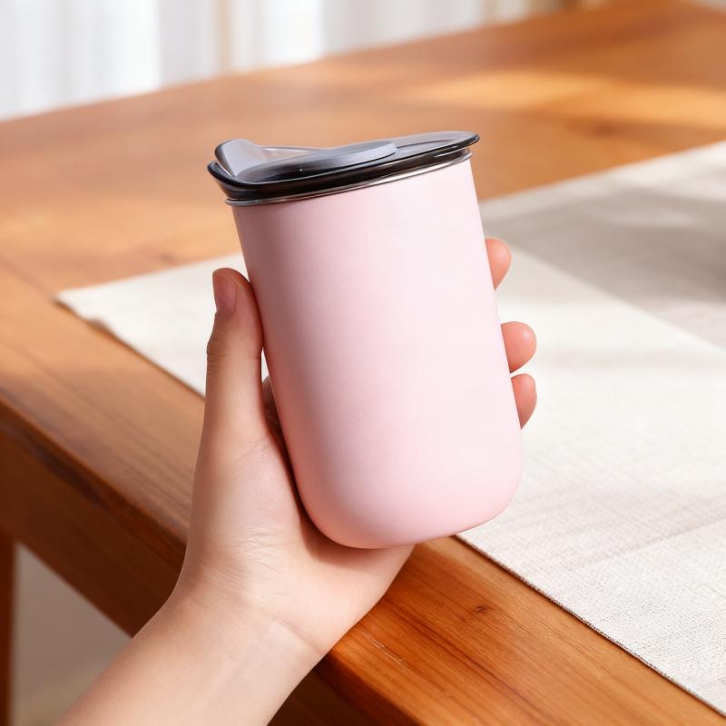 300ML Stainless Steel Coffee Cup Mug with Lid Simple Insulated Coffee Mug Thermal Bottle Heat-resistant Thermos Mug Drinkware