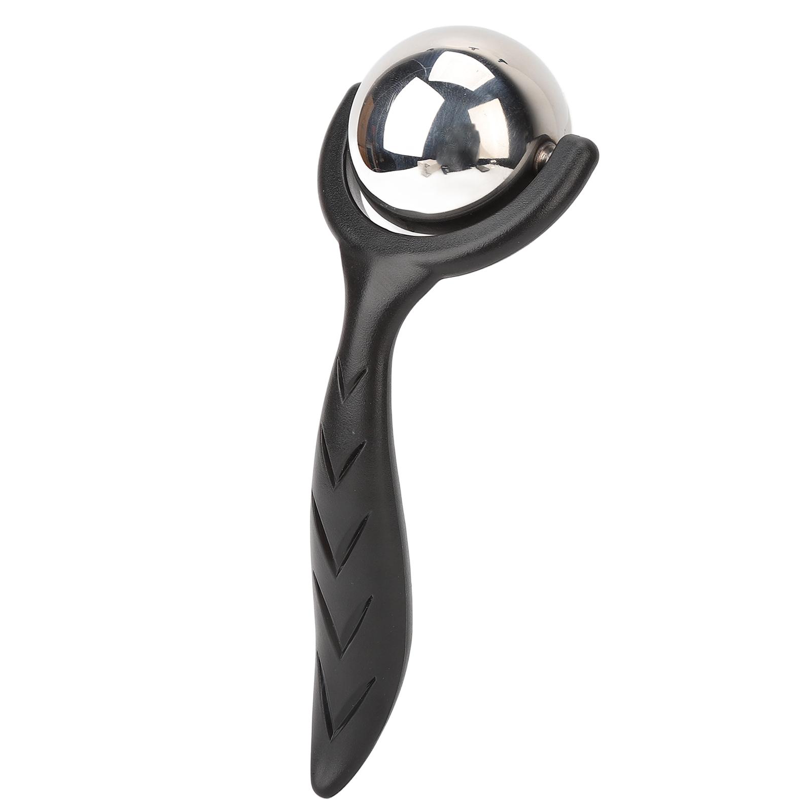 

Facial Roller Massage Ball Ergonomic Handle Cold Hot Compression Stainless Steel Handheld Massager чёрный
