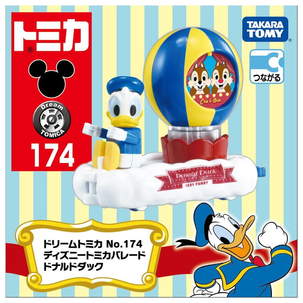 Takara Tomy Tomica Dream No.174 Disney Parade Donald Duck Mini Car Toy for Ages 3 and Up