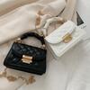 Yousheng Women Quilted Diamond Pattern Shoulder Bag Stylish Top Handle Bag with Chain Strap Stylish Crossbody Bag Solid Color Handbag for Commuting