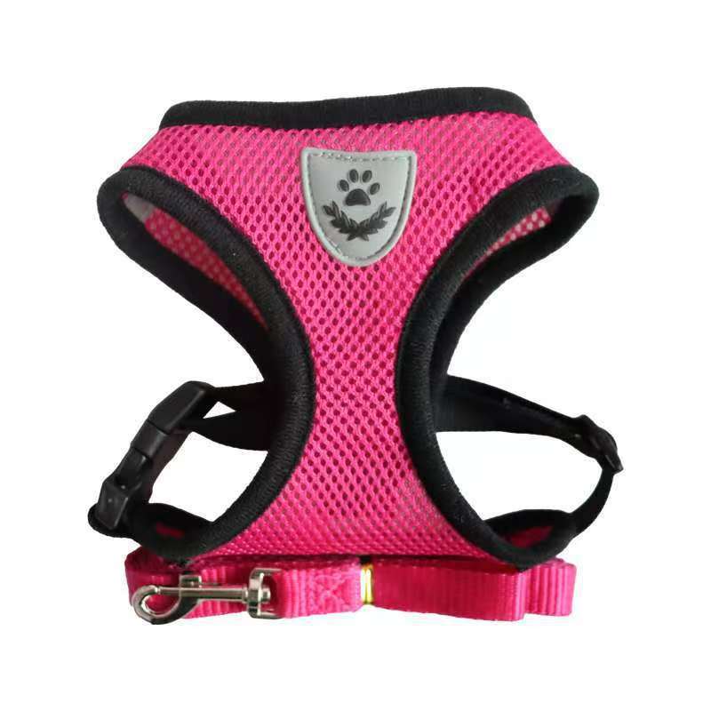 Breathable Mesh Pet Harness Vest Adjustable Soft Lightweight Dog Chest Strap Leash Attachment for Small Medium Pets Durable Secure Fit