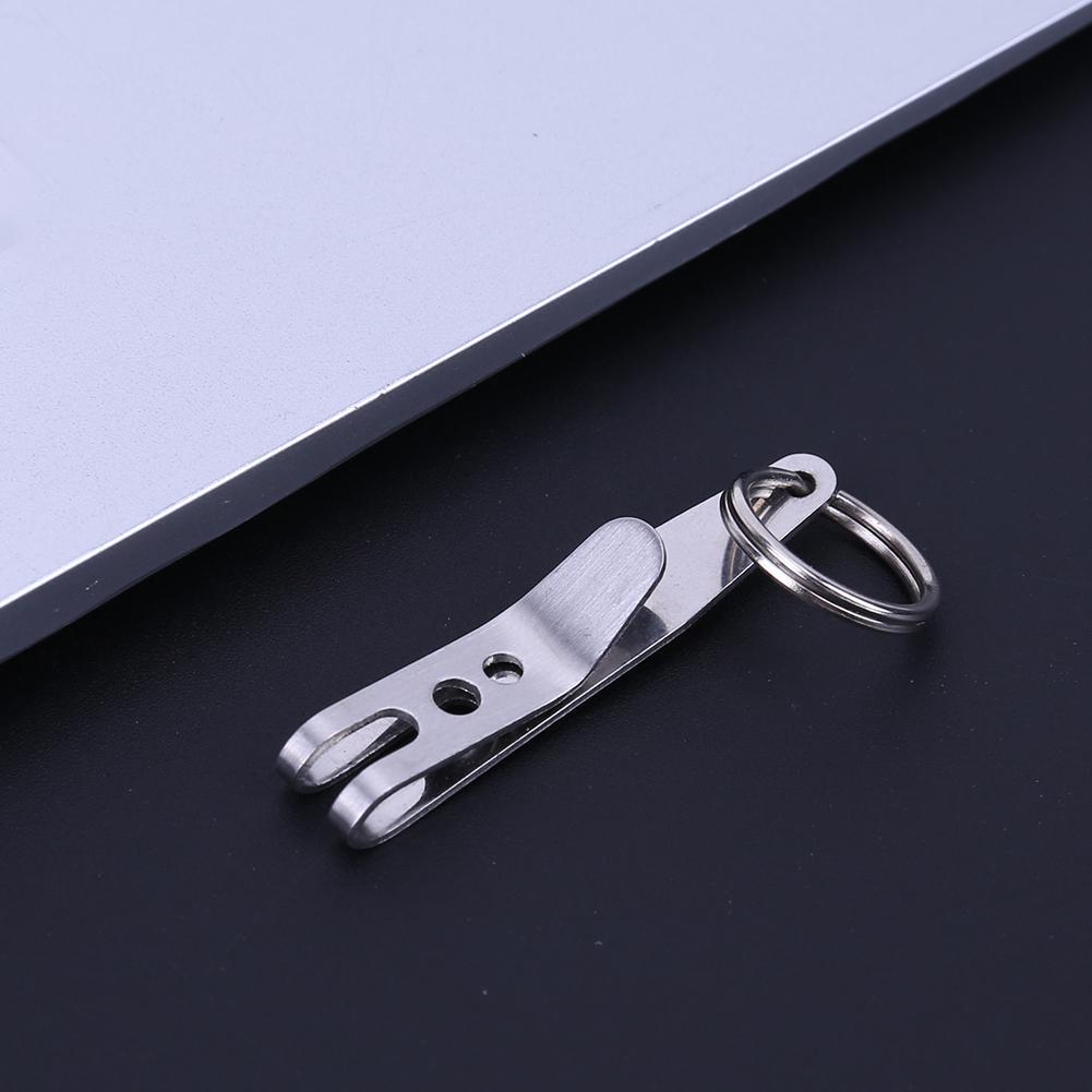1-10 STK EDC Taschen-Ausrüstung Taschen-Aufhängungsclip Mini Taschen-Aufhängungsclip Kleiderbügel Edelstahl mit Schlüsselanhänger Outdoor-Ausrüstung