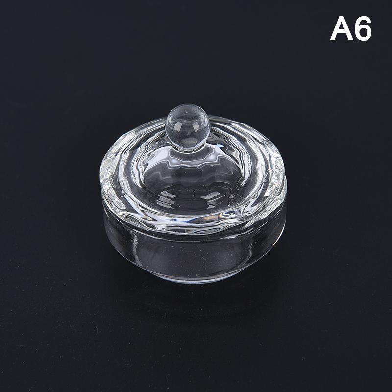 Verre Cristal Bol à Dappen Couvercle Porte-Gobelet Équipement Manucure Outil à Ongles