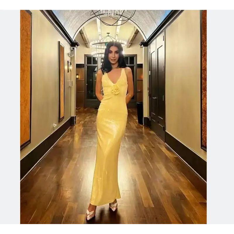 

2025 Evening Dress European and American Yellow Flower Sequined Tube Top Evening dress Sexy Sequin Women s Dress Yellow L